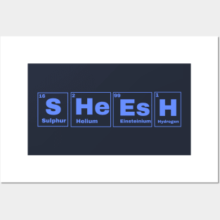 Sheesh Text Periodic Table Slogan Blue Posters and Art